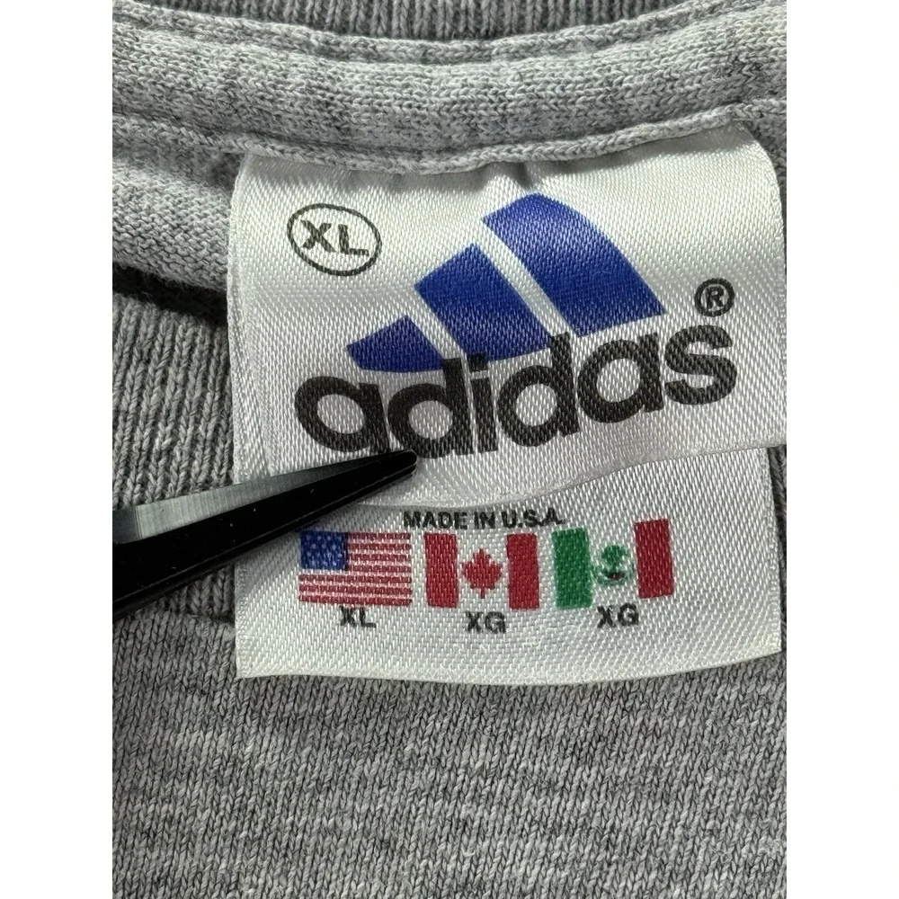Vintage Adidas USA made athletic dept tee XL gray y2k Distressed shirt